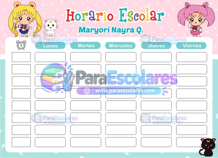 Sailor Moon Horario Escolar
